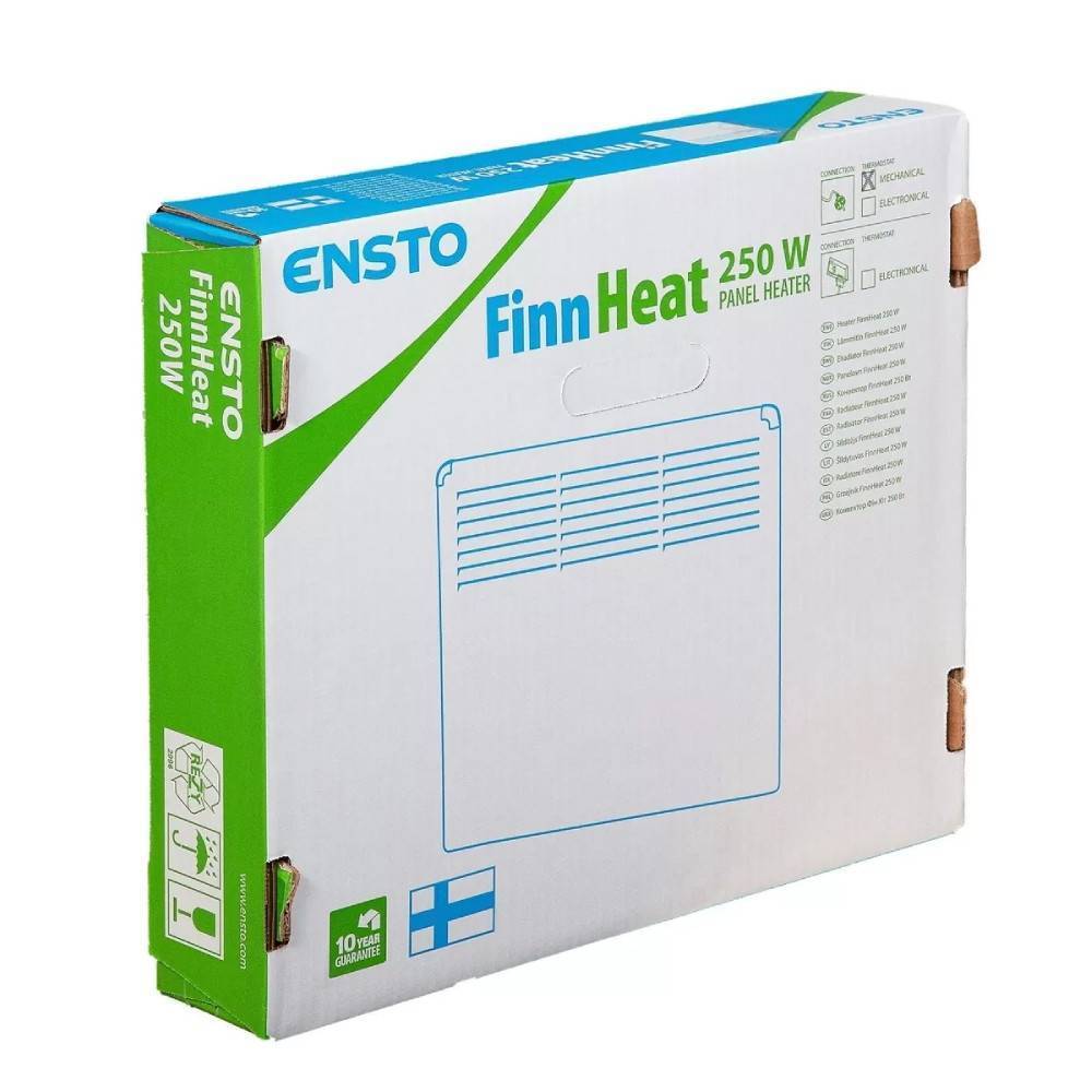 Конвектор электрический Ensto FinnHeat 250 Вт электронный термостат Bluetooth с вилкой EPHBEBT02PR