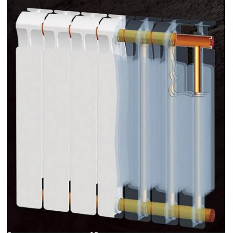 Радиатор биметаллический Rifar Monolit 500 7 секций нижнее правое подключение RM50007НП50