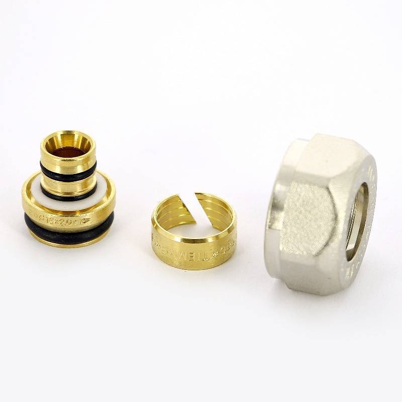 Соединитель обжимной Tiemme евроконус для металлопластиковой трубы 16(2.0)х3/4 EK 1440G0002