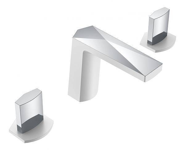 Смеситель для раковины Boheme Venturo врезной на 3 отверстия Ice белый глянцевый/хром глянцевый 150-WCR-ICE