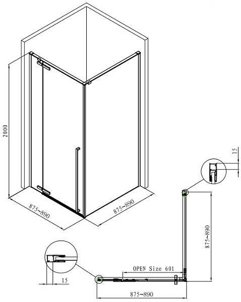 Душевой уголок Allen Brau Fantasy 90x90 см хром 3.11001-00