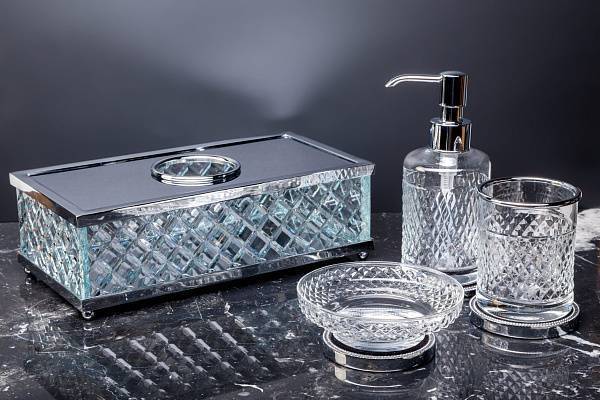Мыльница настольная Boheme Murano Cristal хром 10204