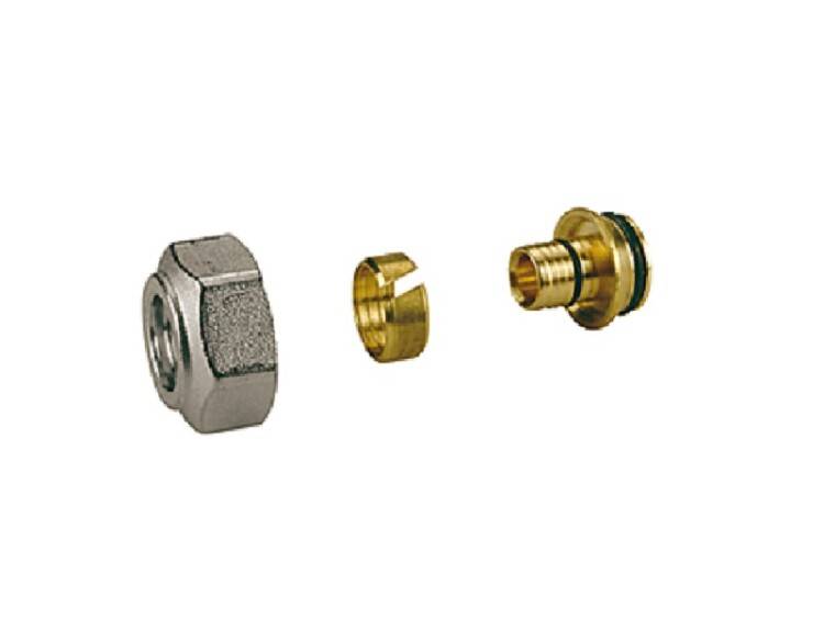 Переходник Giacomini R179E 3/4 x 16x2,2 мм НГ Евроконус латунь R179EX028