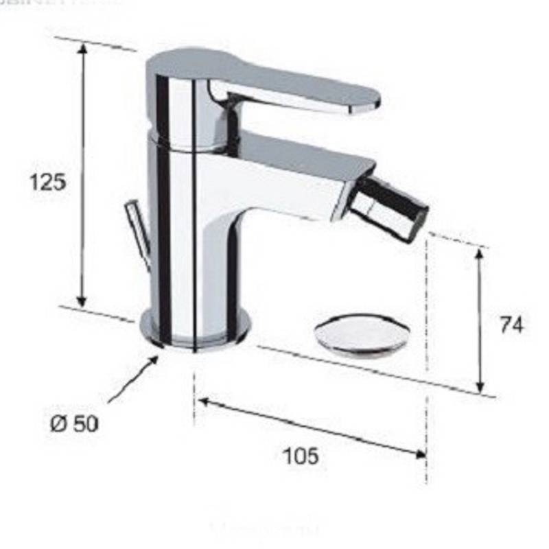 Смеситель для биде Remer Winner однорычажный с донным клапаном хром W20
