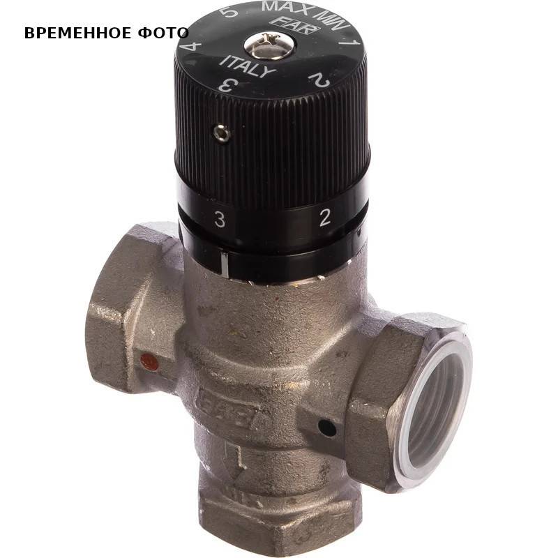 Клапан термосмесительный FAR 3/4 25-65 °C смешение в центр хром FA 3950 34