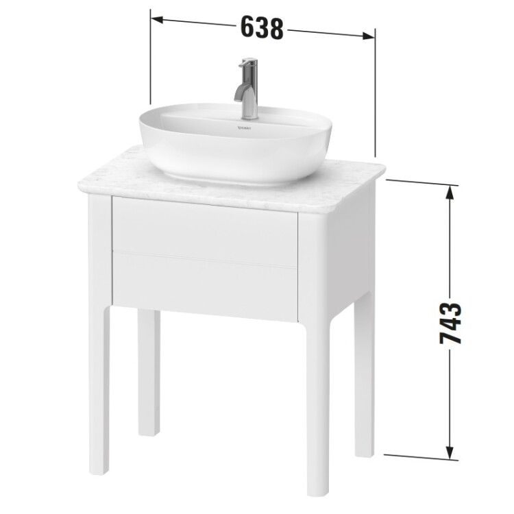 Тумба для консоли Duravit Luv напольная 688x450x743 мм белый шелковисто-матовый LU956003636