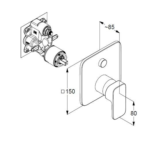 Смеситель для душа KLUDI Renon PUSH SWITCH встраиваемый белый матовый 427595375
