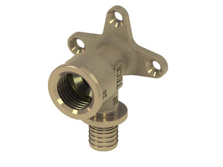 Уголок с настенным креплением TECE TECEflex 16 x 1/2 латунь 768516