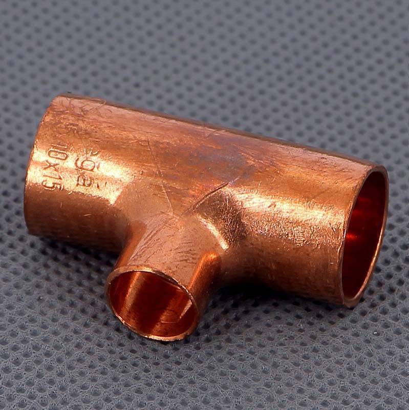 Тройник медный под пайку Viega 15х10х15 мм 106355