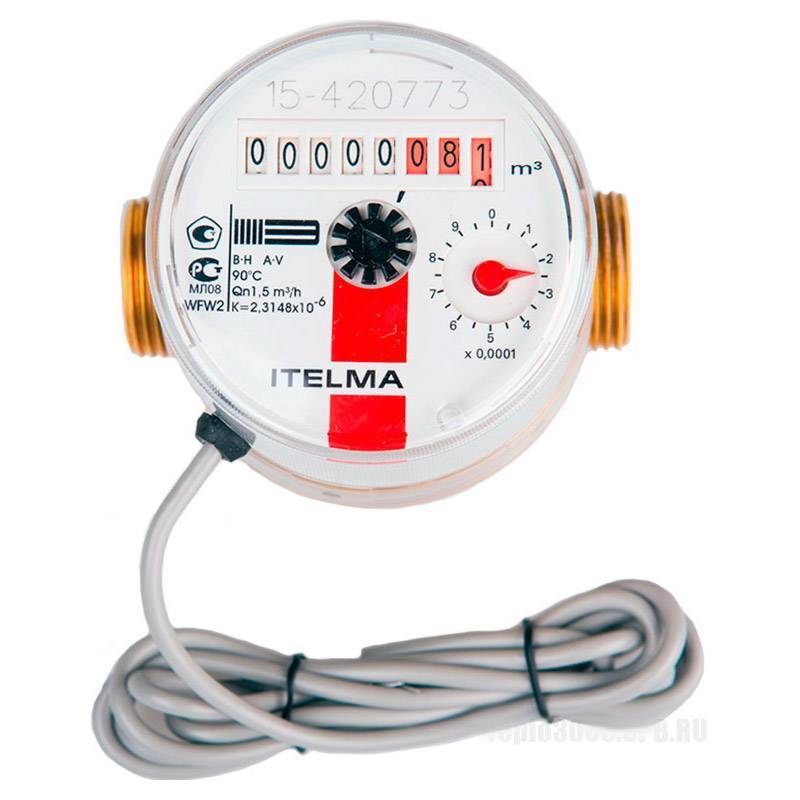 Счетчик горячей воды Итэлма Ду 15 110 мм 3/4 с импульсным выходом WFW24.D110