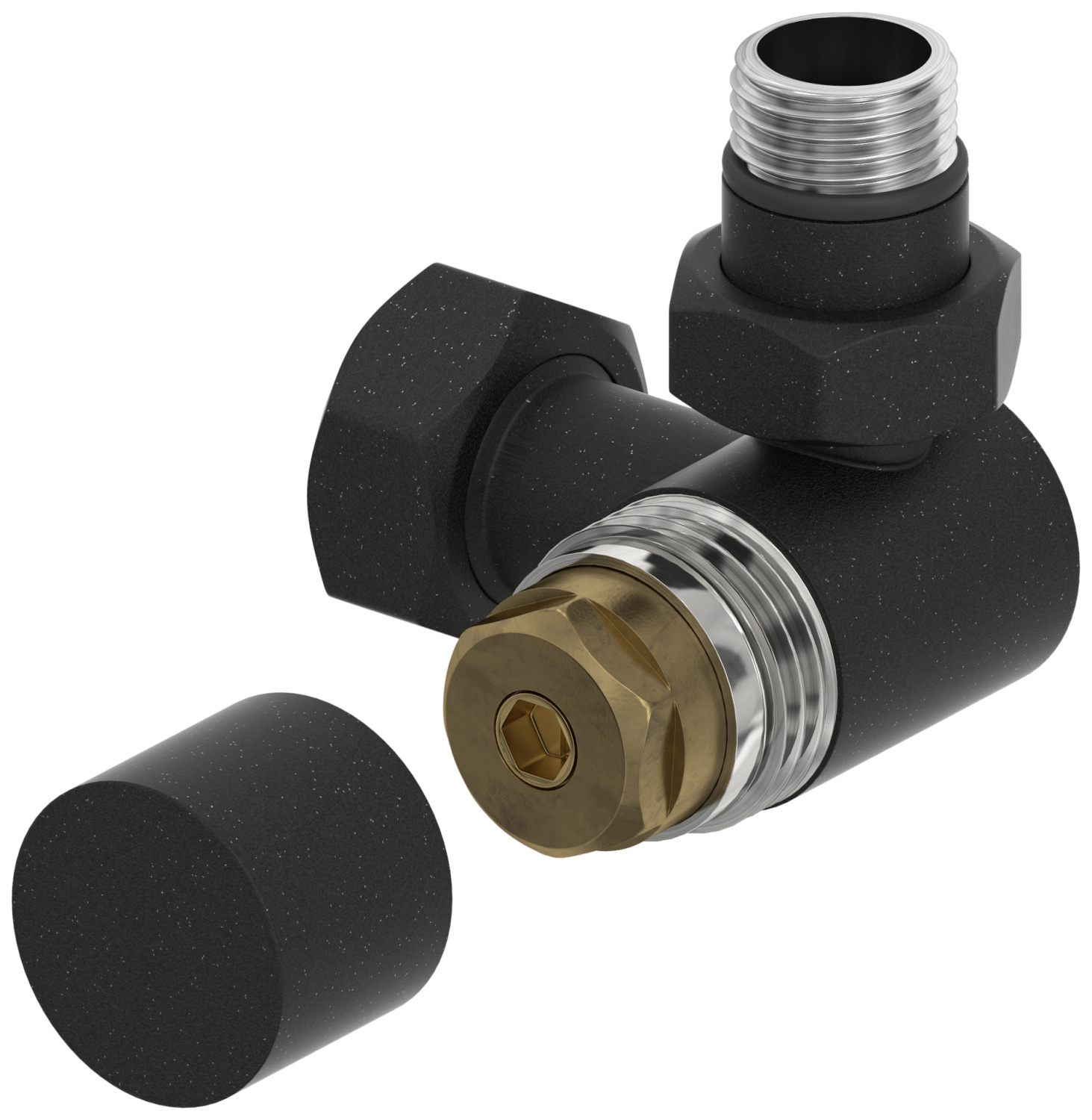 Вентиль регулирующий Сунержа 3D правый G 1/2 x G 3/4 темный титан муар матовый 15-1407-1234