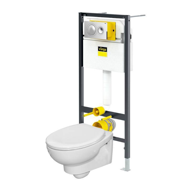 Комплект инсталляция Viega Prevista 792855 с унитазом Hatria Erika Pro безободковый Y1CB01 и сиденьем SoftClose 792855ES