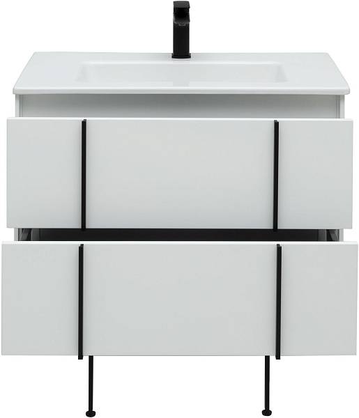 Тумба под раковину Allen Brau Reality 80 см белый матовый/черный 1.32005.WM