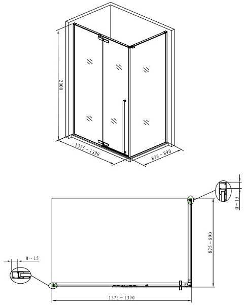 Душевой уголок Allen Brau Fantasy 140x90 см хром 3.11004-00