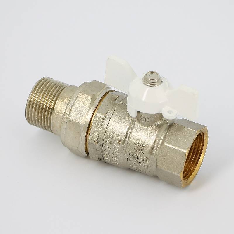 Кран шаровой LD Pride 45.340.15 с отверстием для термометра 1/2 ВР/ВР бабочка 45.340.15