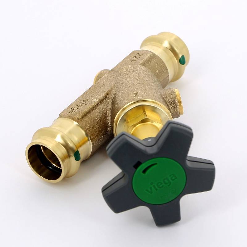 Вентиль комбинированный бронзовый Viega Easytop Basic CRV 22 мм 757212