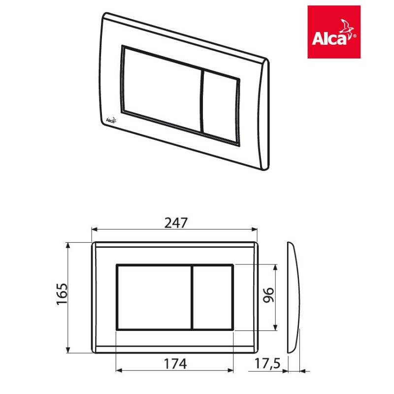 Кнопка смыва Alcaplast M272 матовый хром M272