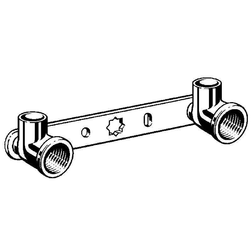 Водорозетка двойная Viega 15х1/2 под пайку с плоским держателем 104986