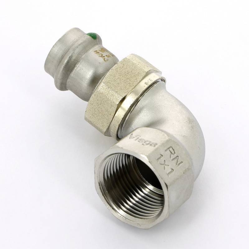 Угол разъемный пресс-В нержавеющая сталь Viega Sanpress Inox 22x1 437336