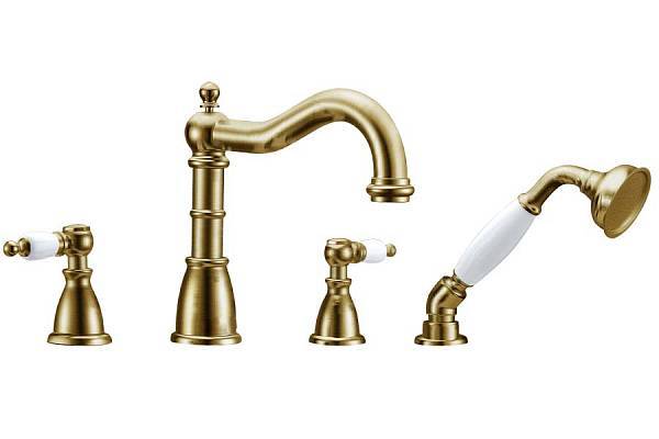 Смеситель на борт ванны Boheme Medici врезной бронза 391