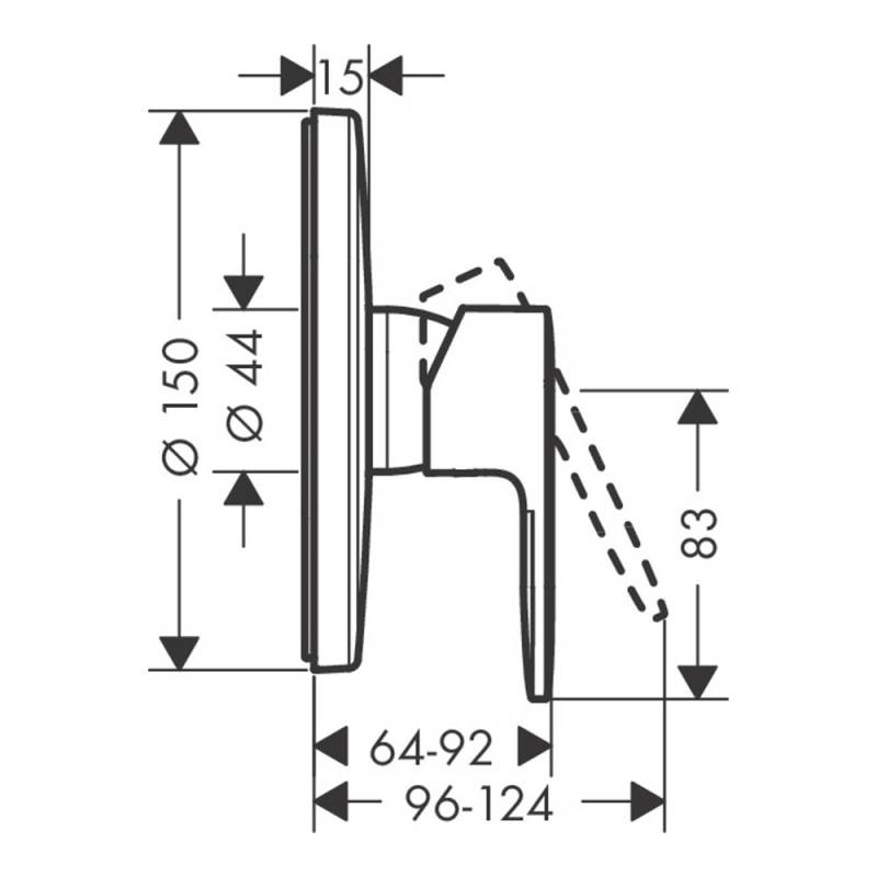 Смеситель для душа hansgrohe Vernis Blend скрытого монтажа хром 71667000