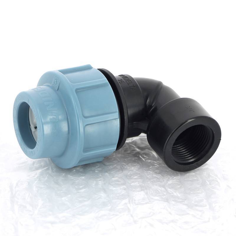 Угольник обжимной Unidelta Deltone 25х3/4 внутренняя резьба для ПНД труб 1009025003