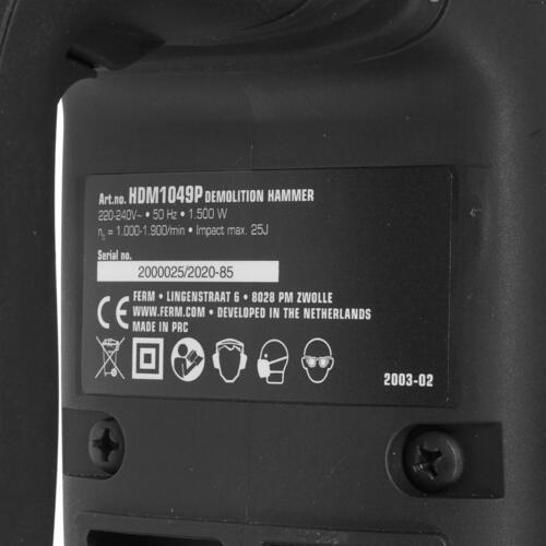 Отбойный молоток FERM Industrial HDM1049P 1500 Вт 50 Дж HDM1049P