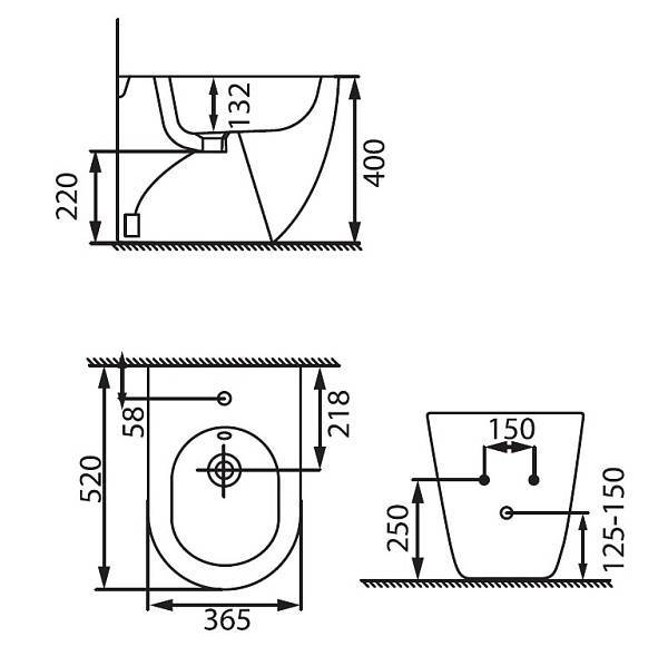 Биде напольное Allen Brau Reality черный 4.32005.31