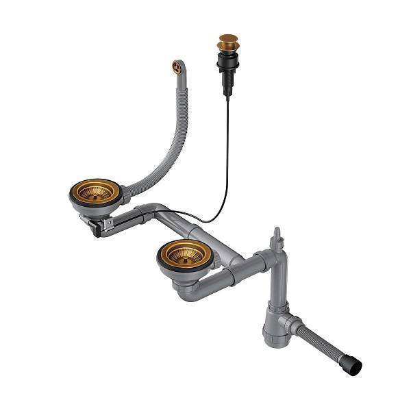 Арматура для полуторачашевых моек Omoikiri WK-1.5-CL-R-A-AB022 с круглым переливом латунь 4957093