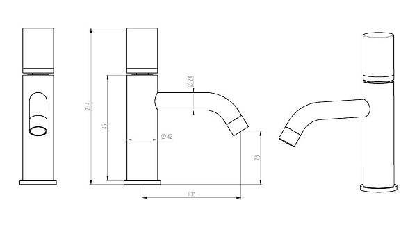 Смеситель для раковины Boheme Stick хром / белый мрамор 121-CR-MR-W