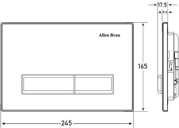 Клавиша смыва Allen Brau Fantasy 24.5x16.5 см черная 9.20004.31
