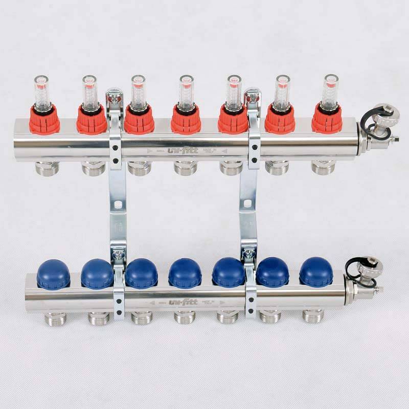 Коллекторная группа Uni-Fitt серия E 1x3/4 EK 7 выходов с расходомерами 440E4307