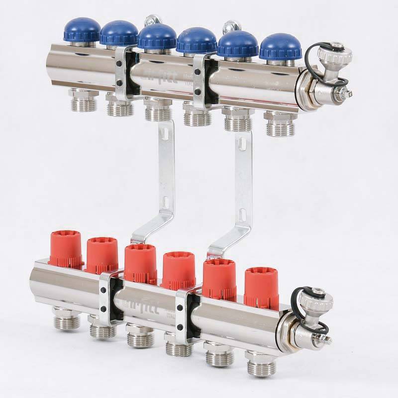 Коллекторная группа с балансировочными и термостатическими вентилями UNI-FITT 1x3/4 EK 6 выходов 441E4306