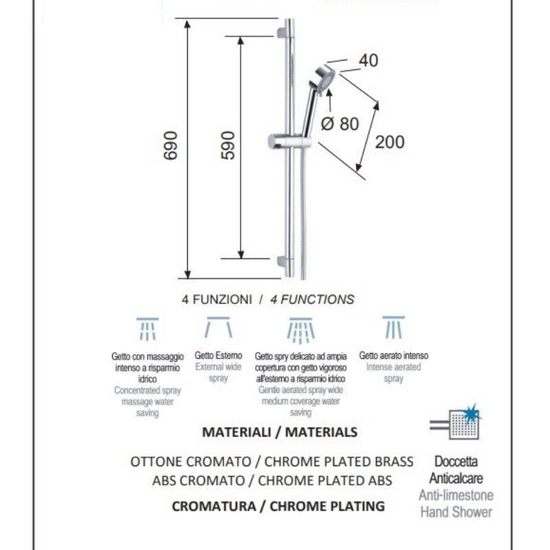 Душевой комплект Remer Winner со смесителями для раковины и ванны W0910315RMOI