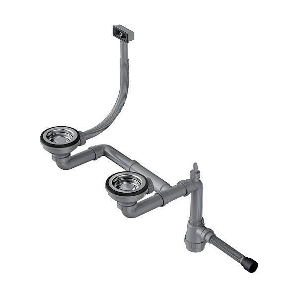 Арматура для полуторачашевых моек Omoikiri WK-1.5-S-IN со скрытым переливом нержавеющая сталь 4998039