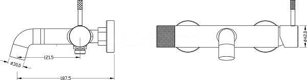 Смеситель для ванны Boheme Uno белый матовый / золото матовое 463-WG