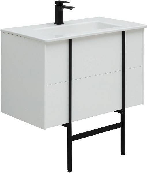 Тумба под раковину Allen Brau Reality 80 см белый матовый/черный 1.32005.WM