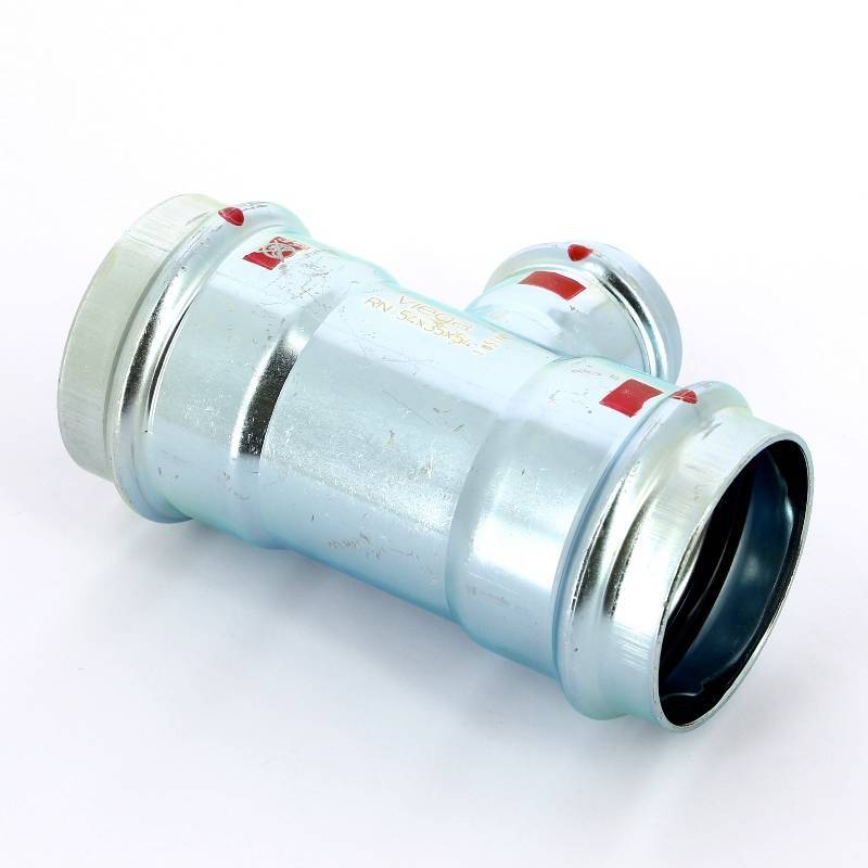 Тройник пресс Viega Prestabo 54х35х54 мм оцинкованная сталь 558833