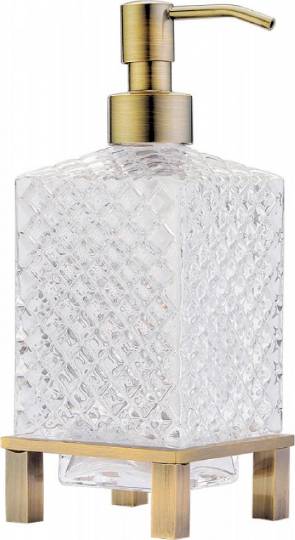 Дозатор для жидкого мыла Boheme настольный латунь/хрусталь бронза 10224