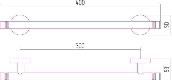 Держатель полотенец одинарный Сунержа Каньон 40x5.3x5 см золото 03-3001-0400