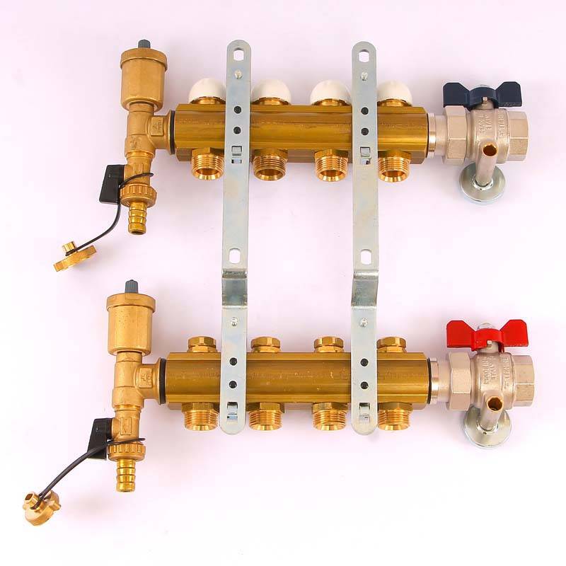 Коллекторная группа с термостатическими вентилями и расходомерами Tiemme 1x3/4 EK 4 выхода 3870005