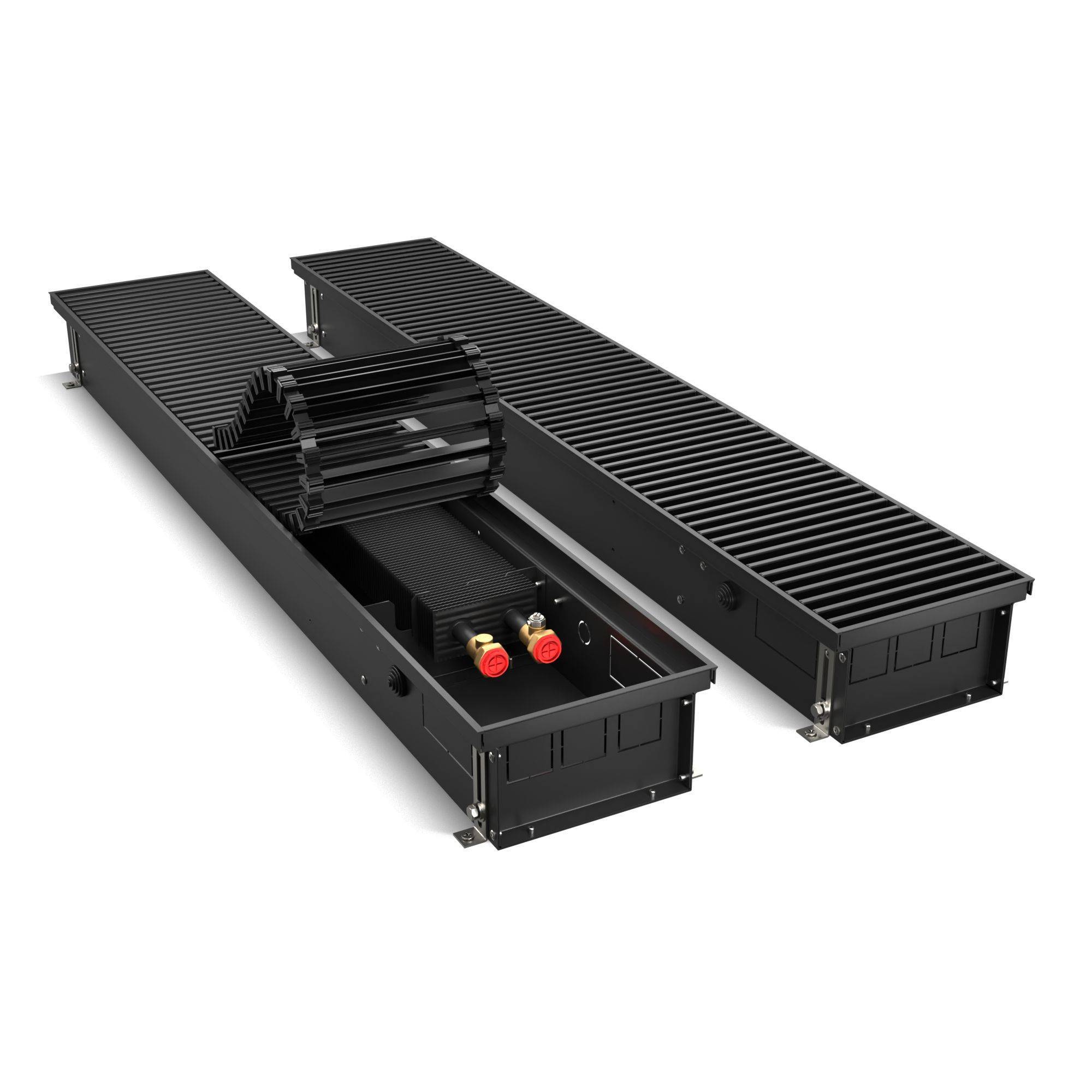 Конвектор внутрипольный Royal Thermo ATRIUM 110x200x1400 мм Черный ATRIUM-110/200/1400-DG-U-BL