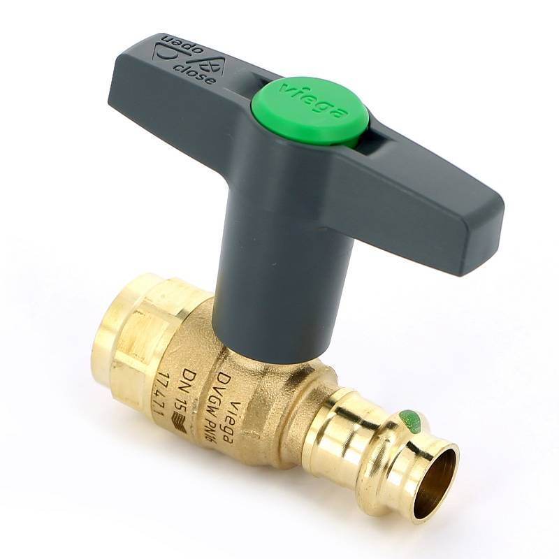 Кран шаровой пресс-В Viega Easytop 15 мм x 1/2 SC-Contur бронза 746759