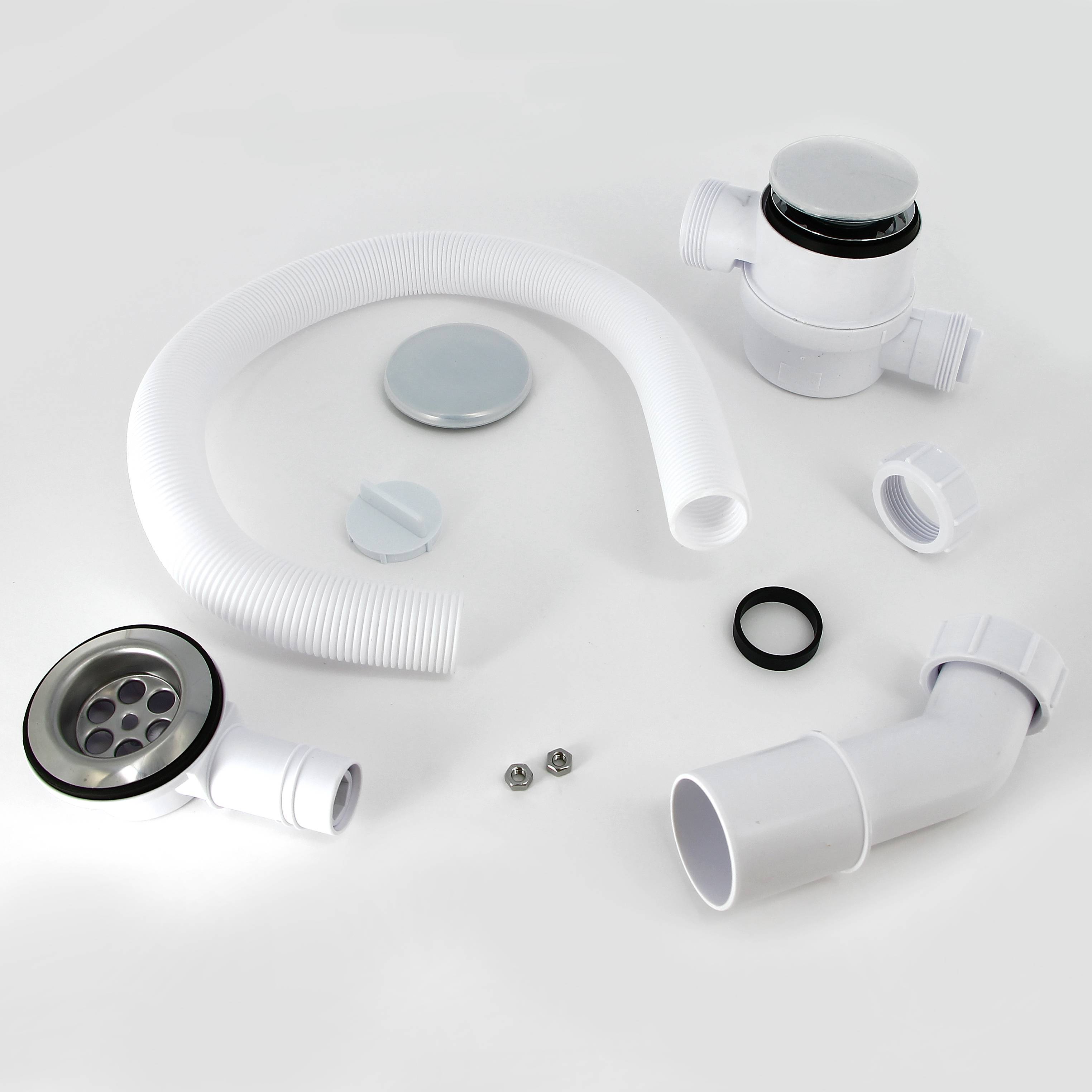 Слив-перелив для ванны McAlpine L 700 мм x 34 мм с прочисткой сверху хром MRB12