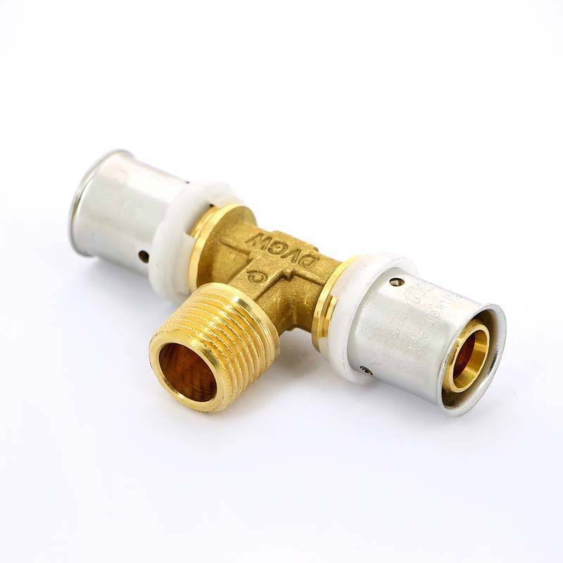 Тройник пресс с наружной резьбой Uni-Fitt 20х1/2х20 708G7270