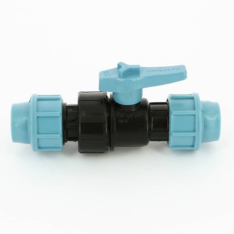 Кран шаровый компрессионный Unidelta 20x20 ПНД 1070020000001