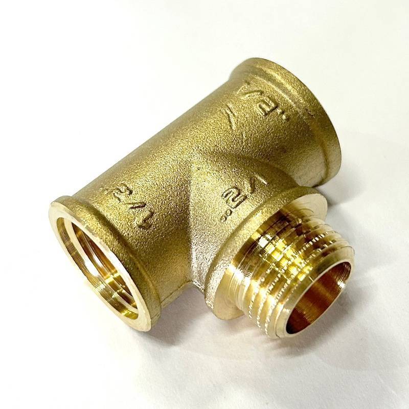 Тройник резьбовой LD 1/2 ВНВ латунный LD.65.521.15