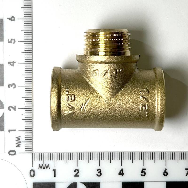 Тройник резьбовой LD 1/2 ВНВ латунный LD.65.521.15
