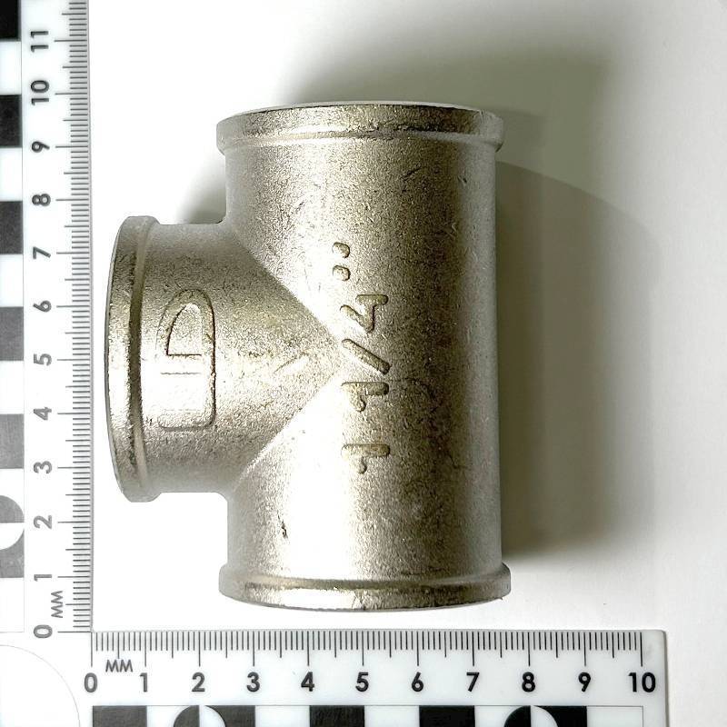 Тройник резьбовой LD 1 1/4 ВВВ латунный никелированный LD.67.514.32