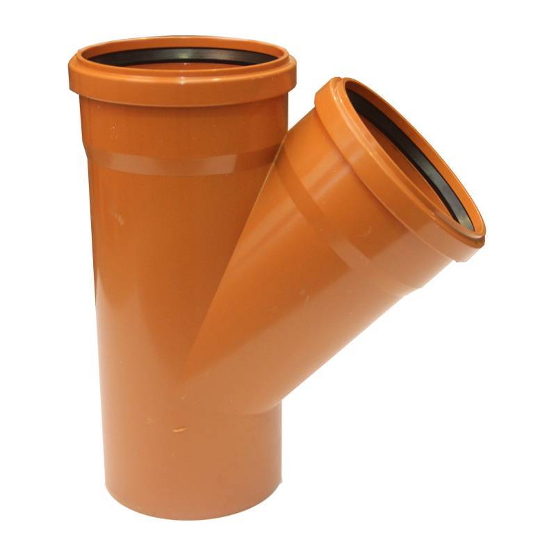 Тройник канализационный Sinikon НПВХ 160x160 мм 45° 20350.R.B